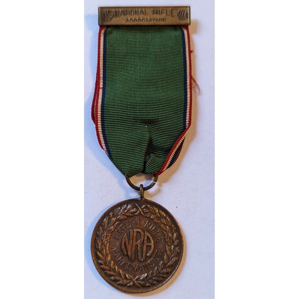 1924 NRA National Rifle Association Pinback MEDAL Ribbon Engraved Camp Perry OH